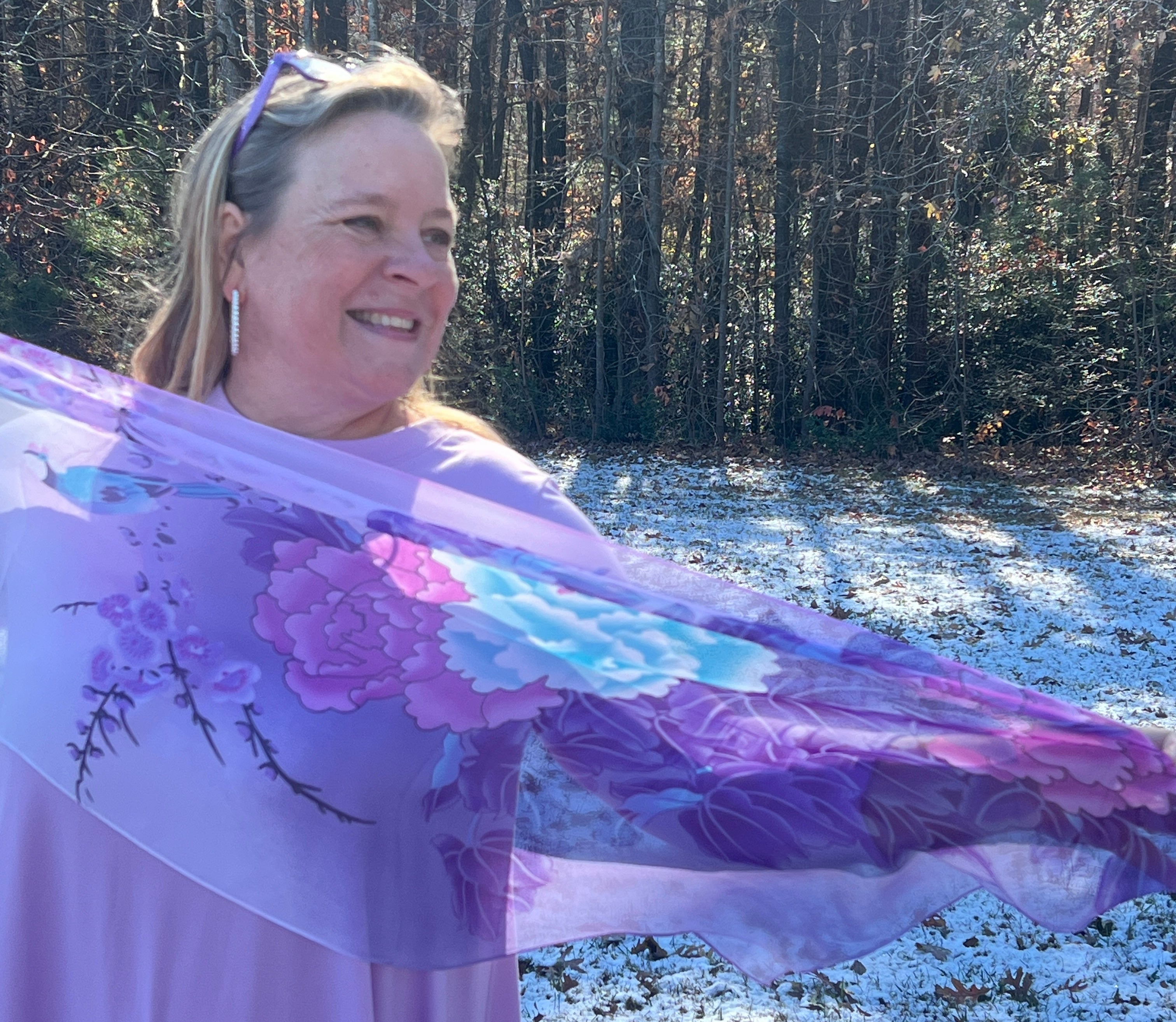 Purple Dream Sheer Colorful Long Scarf – - Main Image