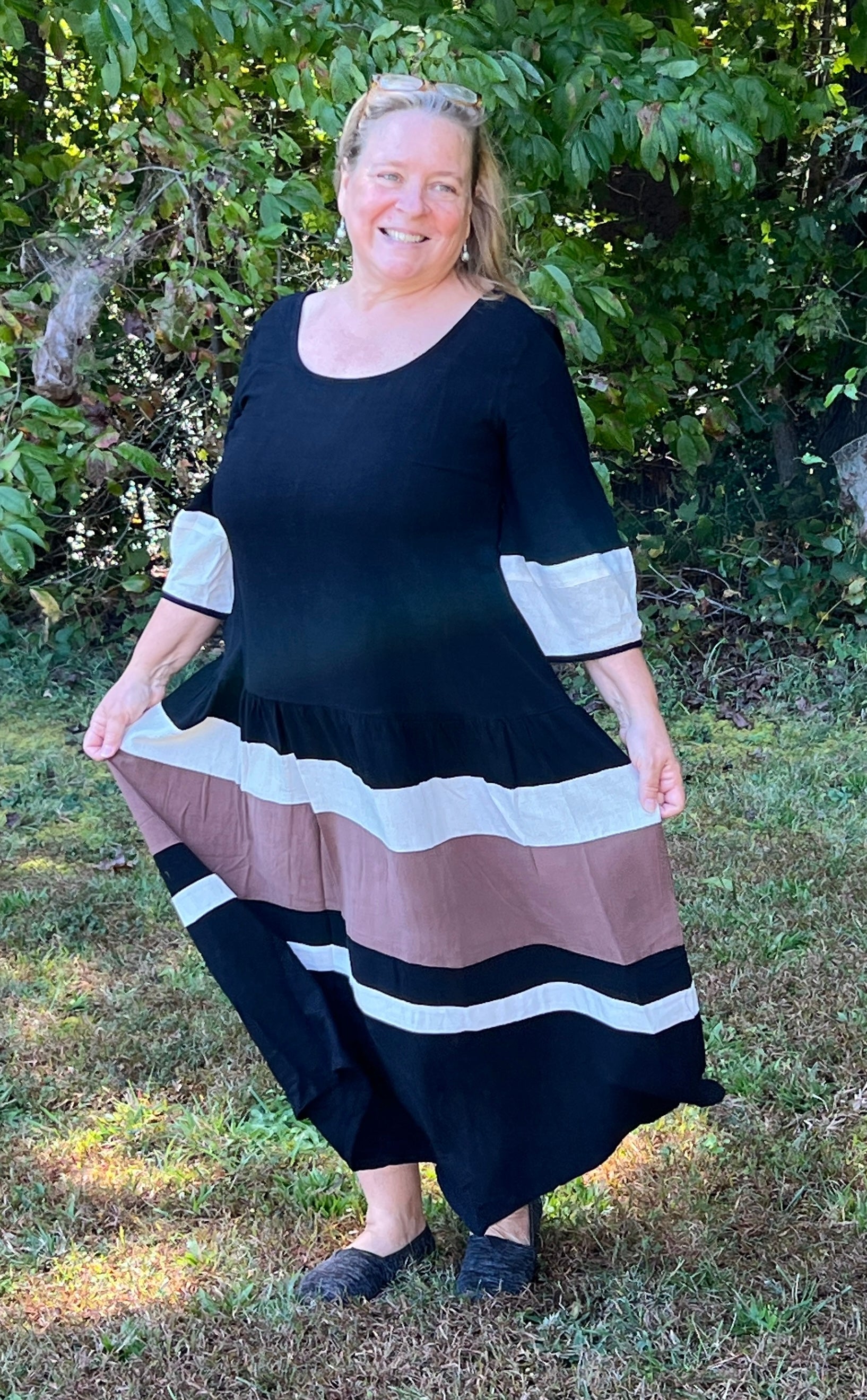 Romantic Linen Tier Black Color Block Dress JBeSassy.com Romantic Linen Tier Black Color Block Dress JBeSassy.com